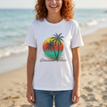 T-Shirt — Vintage Sunset Palm Trees "Summer Vibes" Graphic Tee