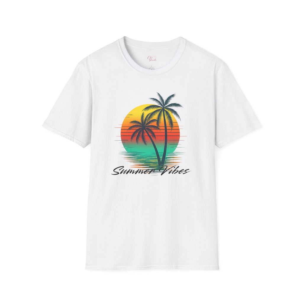 T-Shirt — Vintage Sunset Palm Trees "Summer Vibes" Graphic Tee